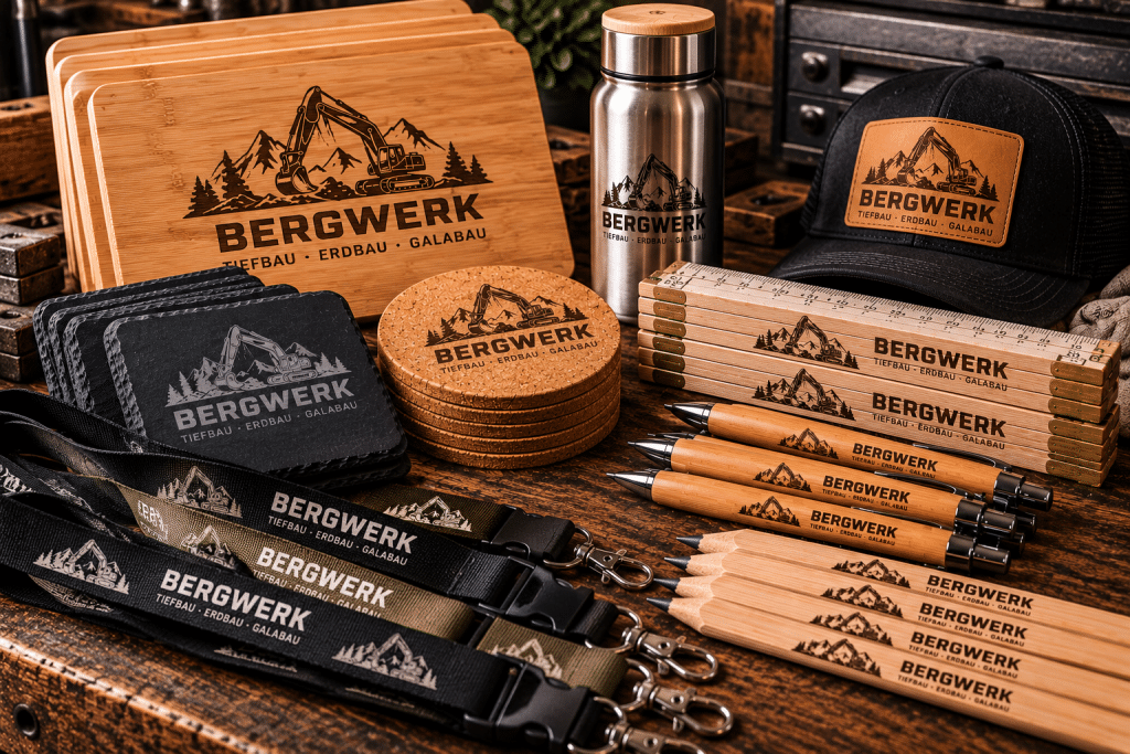 bergwerk werkstatt merchandise aus holz und metall